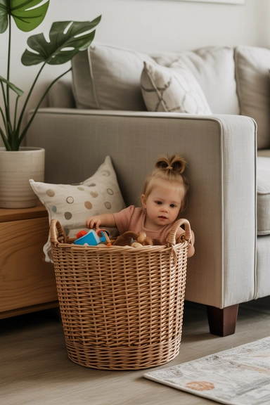 Monthly Rotation Basket in Main Living Area
