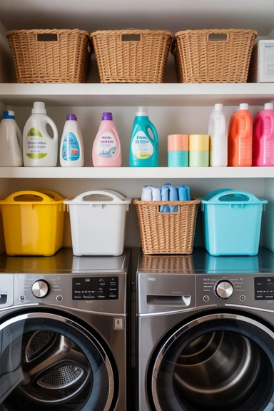 Laundry Room Storage Bins for Supplies