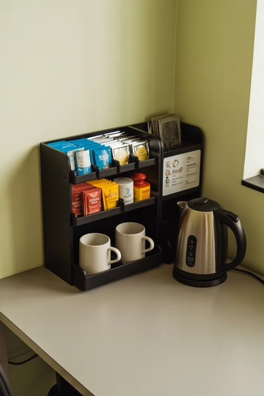 21 Tea Station Organization Ideas for a Cozy & Tidy Setup 14 13 Office Tea Station Organizer