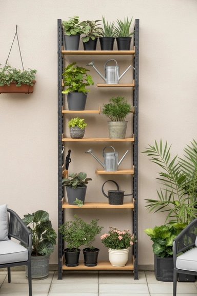 Use a Vertical Garden Storage Rack