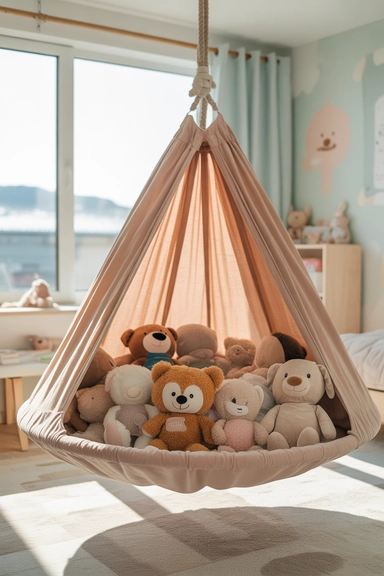 Ceiling-Mounted Hanging Swing for a Playful Display