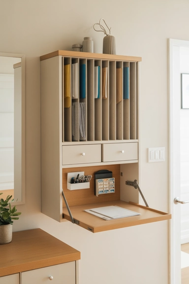 Command Center Cabinet With Fold-Out Sorting Shelf