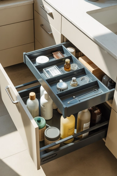 23 Bathroom Drawer Organization Ideas That Last 14 Deep Drawer Layering With Sliding Inserts