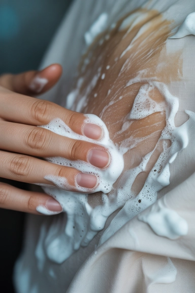 Shaving Cream on Makeup and Foundation Stains