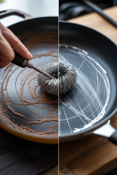 15 Kitchen Pan Cleaning Hacks to Remove Buildup 13 Steel Wool Only on the Right Surfaces
