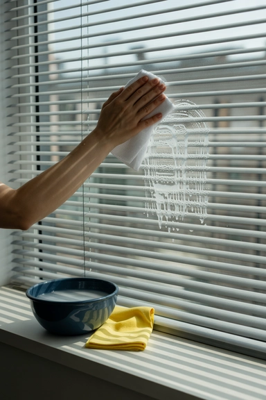Use Warm Soapy Water for Greasy Blinds