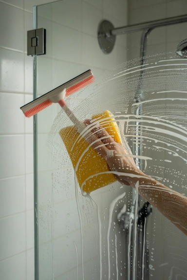 15 Limescale Cleaning Hacks to Remove Buildup Fast 14 Washing Up Liquid and Hot Water on Glass Shower Screens