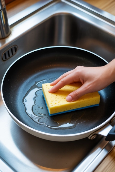 Sponges from Dollar Tree Work Fine for Non-Stick Surfaces
