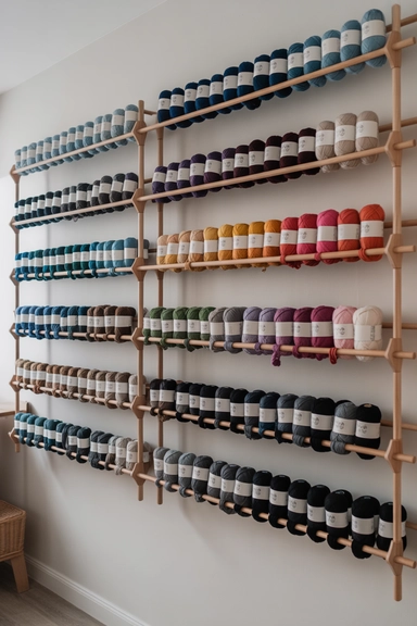 Wall Mounted Yarn Rods