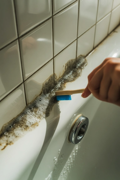 Tile Edge Cleaning Hack for Mold in Tight Spaces