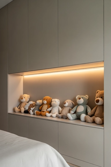 Custom Built-In Wall Niche With Soft Lighting