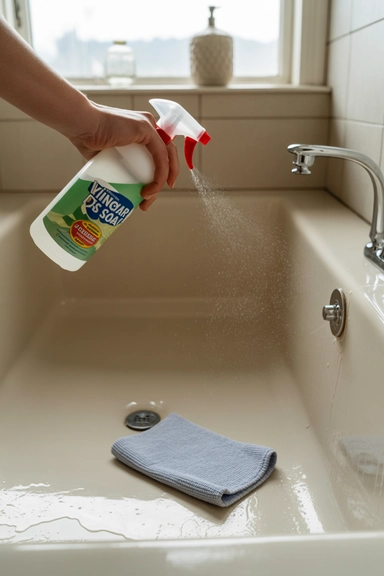  Vinegar and Dish Soap Spray for Weekly Bathtub Cleaning