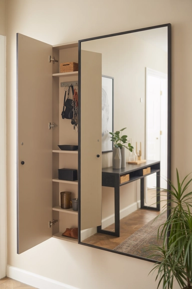 Wall-Mounted Mirror Cabinet That Disappears