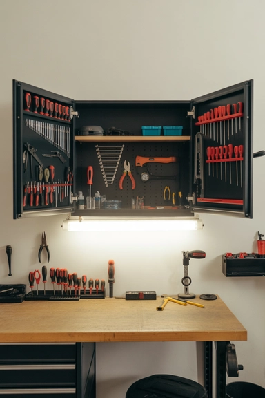 23 Tool Storage Ideas That Keep Your Workspace Organized 16 Wall Mounted Tool Cabinets