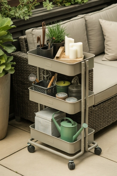 Use a Rolling Outdoor Storage Cart
