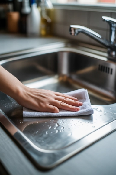 Drying the Sink After Every Use