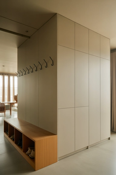 23 Mudroom Storage Ideas for Small Homes 16 Mudroom Partition Wall with Dual-Sided Storage