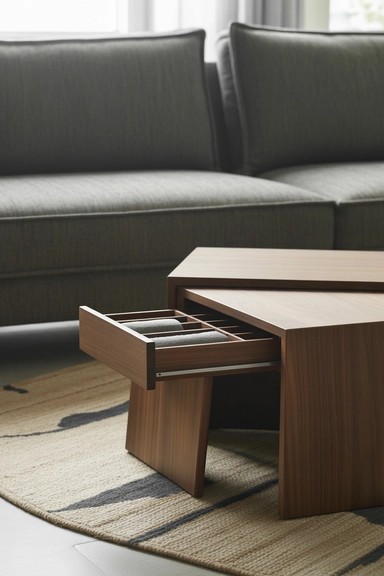 Nested Tables with Concealed Interior Storage