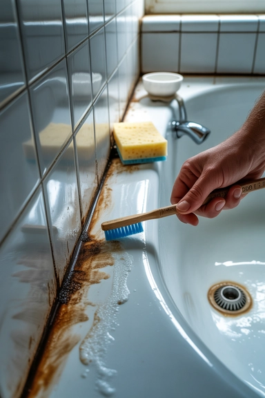 Toothbrush Detail Cleaning for Tub Edges and Drain Areas