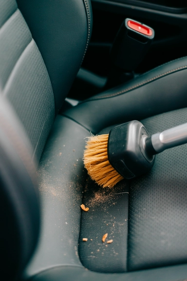 Use a Foam Brush to Clean Between Seat Seams