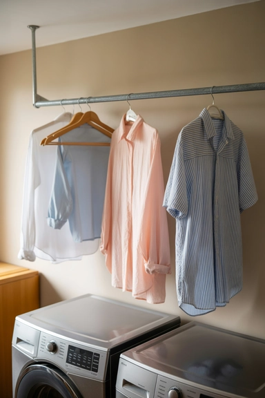 21 Smart Laundry Room Storage Ideas That Save Space 17 Hanging Rod for Air Drying Clothes