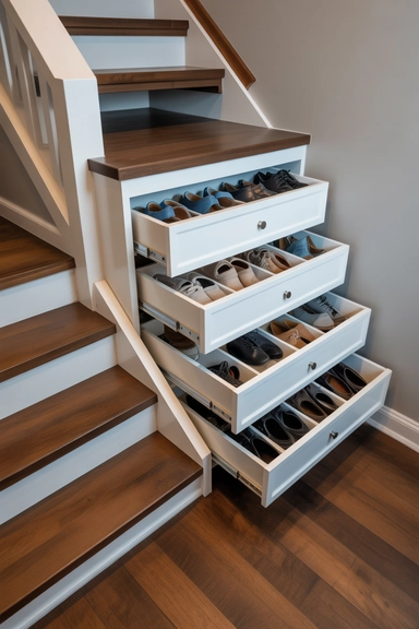 23 Smart Shoe Storage Ideas for Small Spaces 17 Shoe Storage Drawers Under Stairs