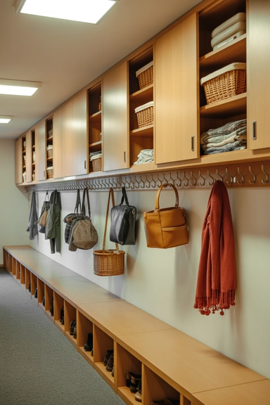 Continuous Wall Rail with Enclosed Upper Compartments