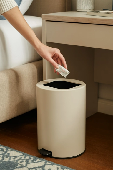 Keep a Small Trash Bin in the Bedroom