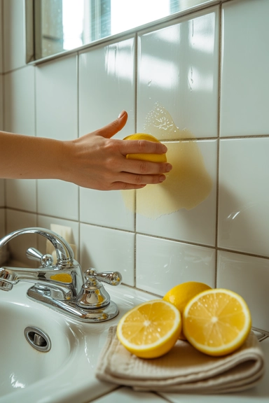 Natural Lemon Tile Cleaning Trick for Light Stains