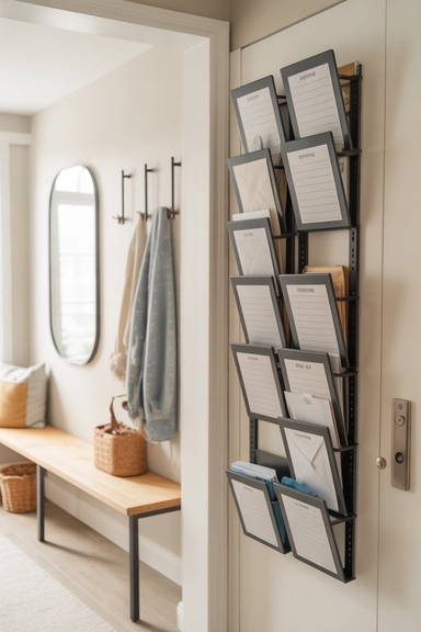 Tiered Wall Pocket System With Clear Labels