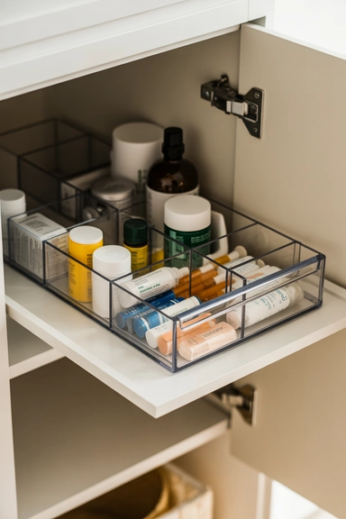 Use Clear Drawer-Style Inserts on Shelves