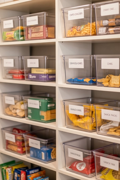 Pantry Snack Storage Bins