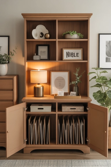 Entryway Hutch With Closed Lower Storage