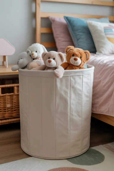 Large Canvas Floor Basket With Defined Limits