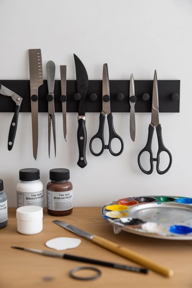 21 Paint Storage Ideas to Keep Supplies Organized 19 Magnetic Wall Storage for Paint Tools