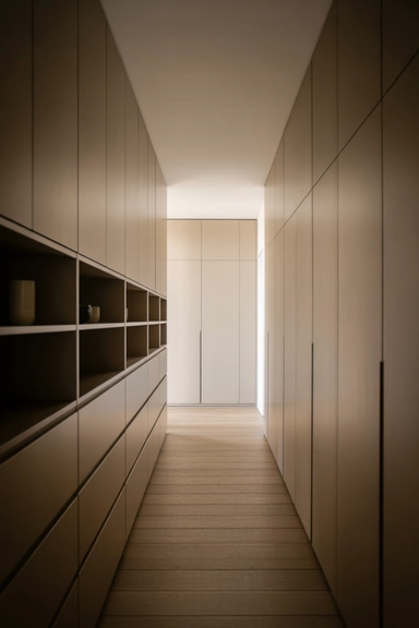 Ceiling-Height Cabinet Run with Uniform Door Panels