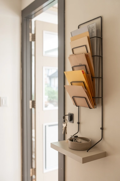 Minimalist Wall Shelf With Standing File Organizer