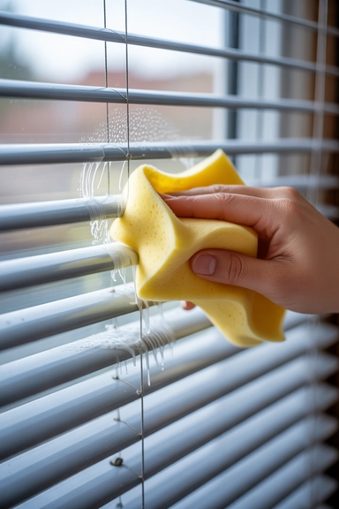 Use a Damp Sponge for Stubborn Dust
