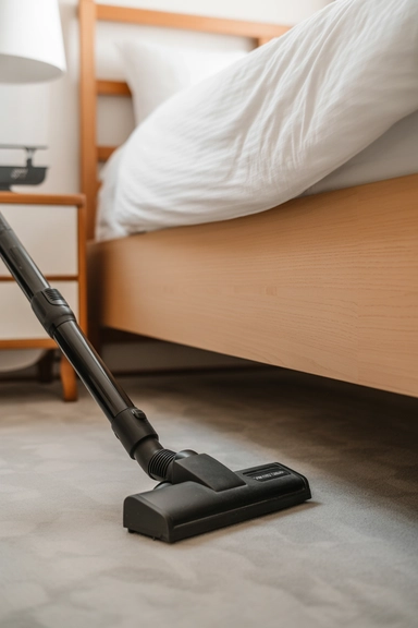 18. Vacuum Around the Bed to Stop Dust Returning result