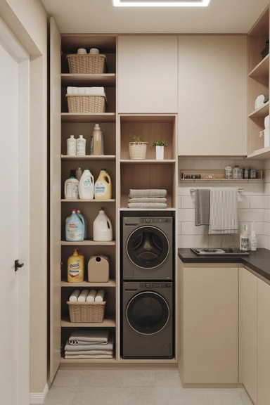 21 Smart Laundry Room Storage Ideas That Save Space 20 Sliding Door Storage Cabinets