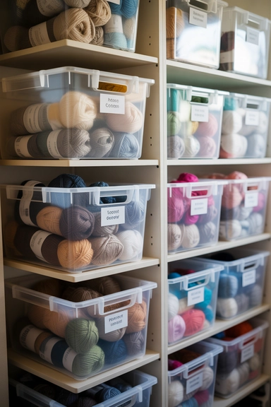 Yarn Storage Totes for Large Collections