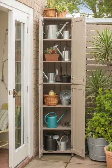 Store Items in a Narrow Outdoor Storage Tower