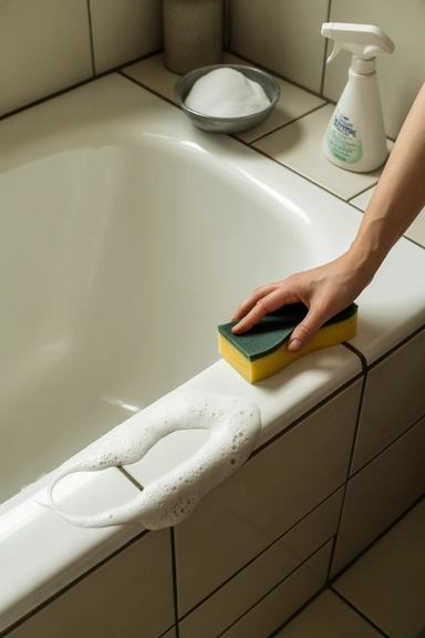 Bathroom Tub Edge Cleaning Trick