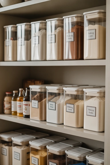22 Pantry Shelf Organization Ideas That Work 20 Dedicated Baking Shelf With Controlled Density