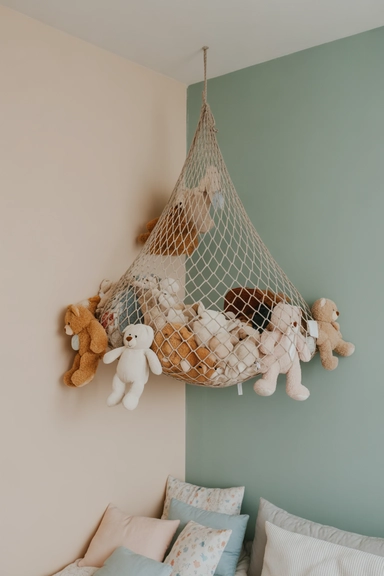 Hanging Corner Hammock for Soft Toy Overflow