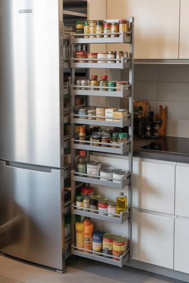  Pull-Out Pantry Rack Between Appliances