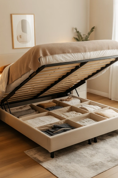 Storage Bed with Full-Length Under-Mattress Access