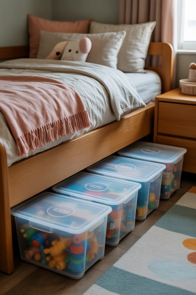 Under-Bed Rolling Bins for Off-Cycle Toys