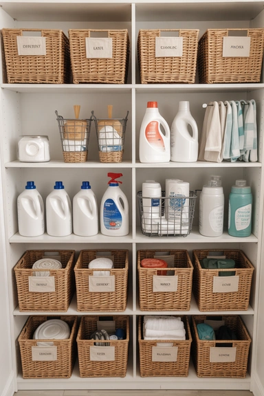 21 Smart Laundry Room Storage Ideas That Save Space 21 Laundry Supply Storage Baskets