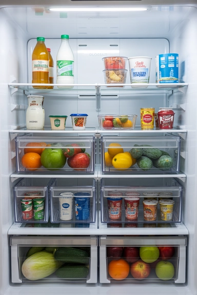Refrigerator Storage Bin Organization